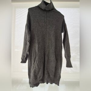 Gray Turtleneck Sweater Dress w/ pockets!